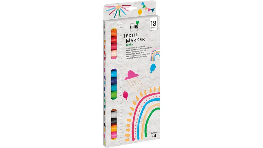 KREUL Javana texi mäx Sunny medium für helle Stoffe 18er Set