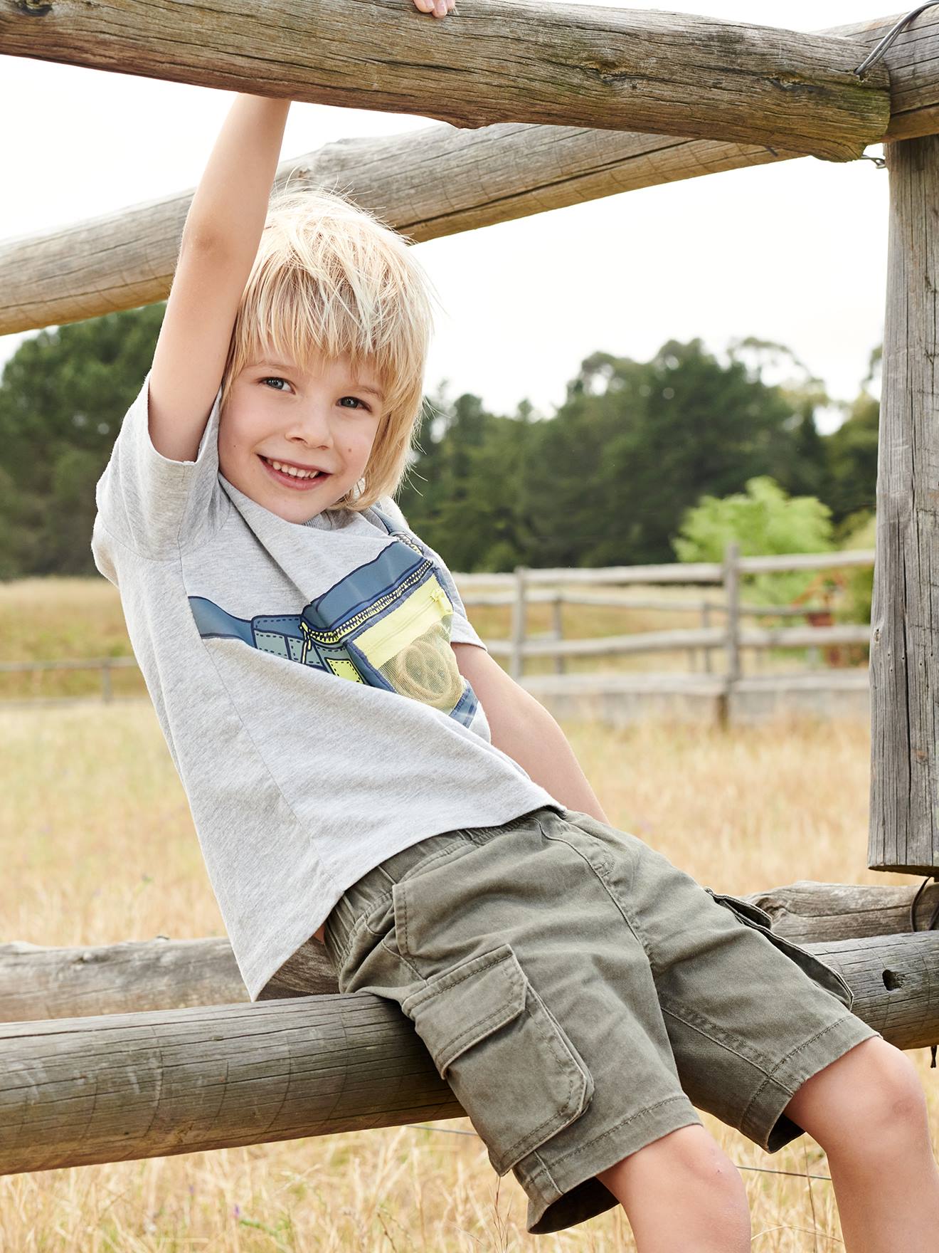 Vertbaudet Jungen Cargoshorts mit Dehnbund - beige