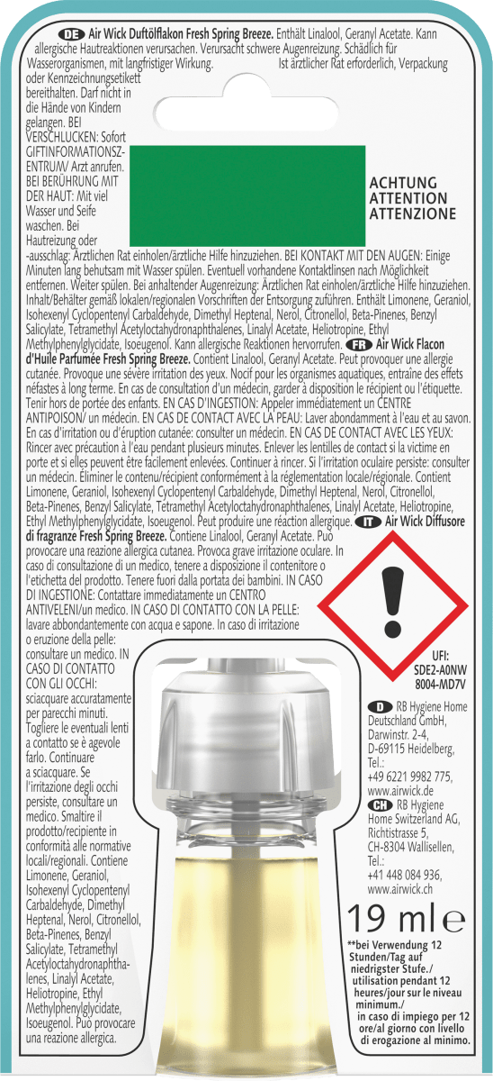 Duftstecker Fresh Spring Breeze Nachfüllpack, 19 ml