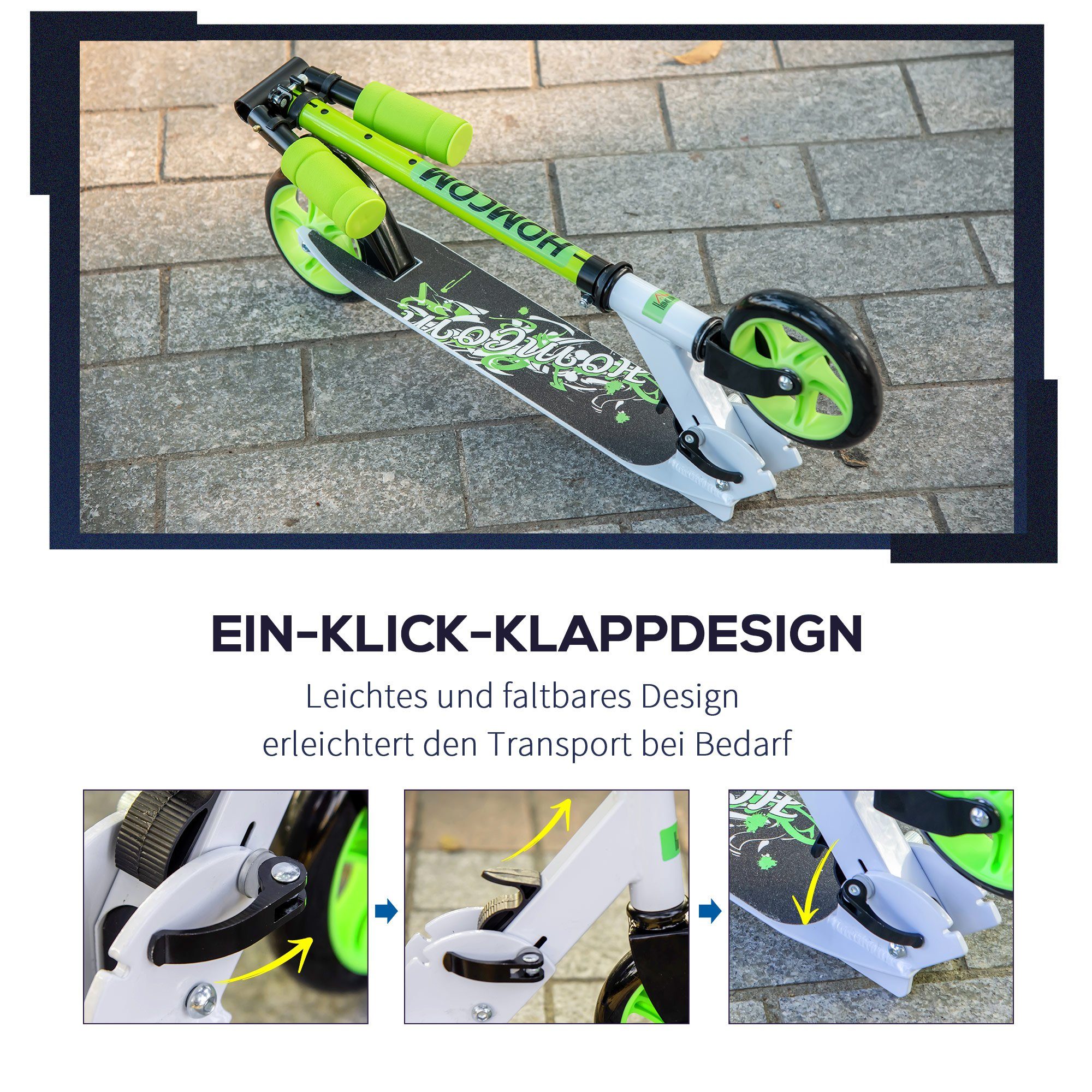 HOMCOM Scooter Kinderscooter, für Kinder von 4 bis 8 Jahre