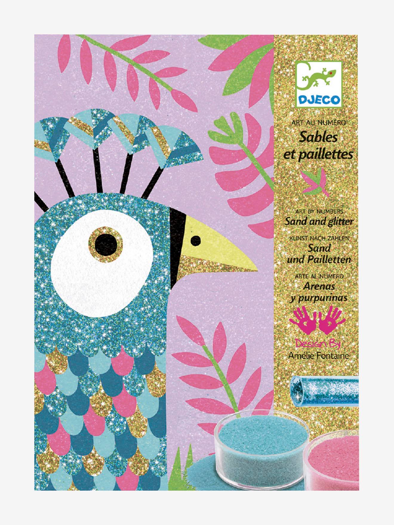 Djeco Sandbilder-Set mit Glitzer VÖGEL DJECO - mehrfarbig