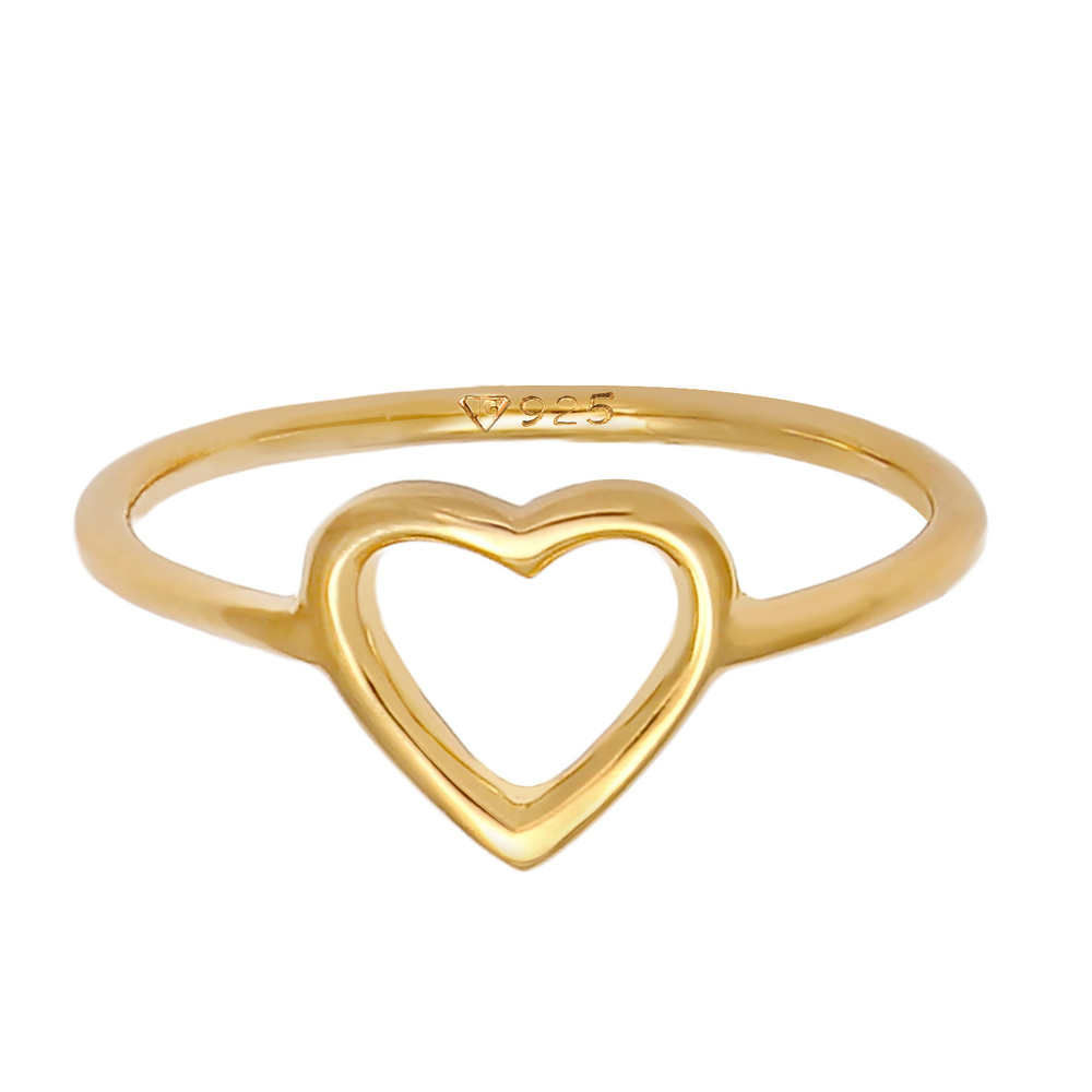 Elli Elli Bague Femmes Cœur Cut Out Filigrane Tendance en Argent Sterling 925 Bague
