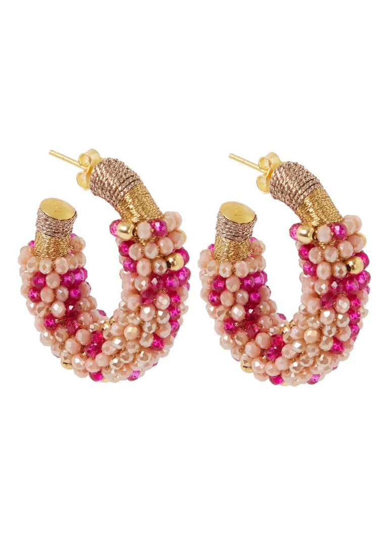 LOTT. gioielli Luna M hoop earrings with glass beads