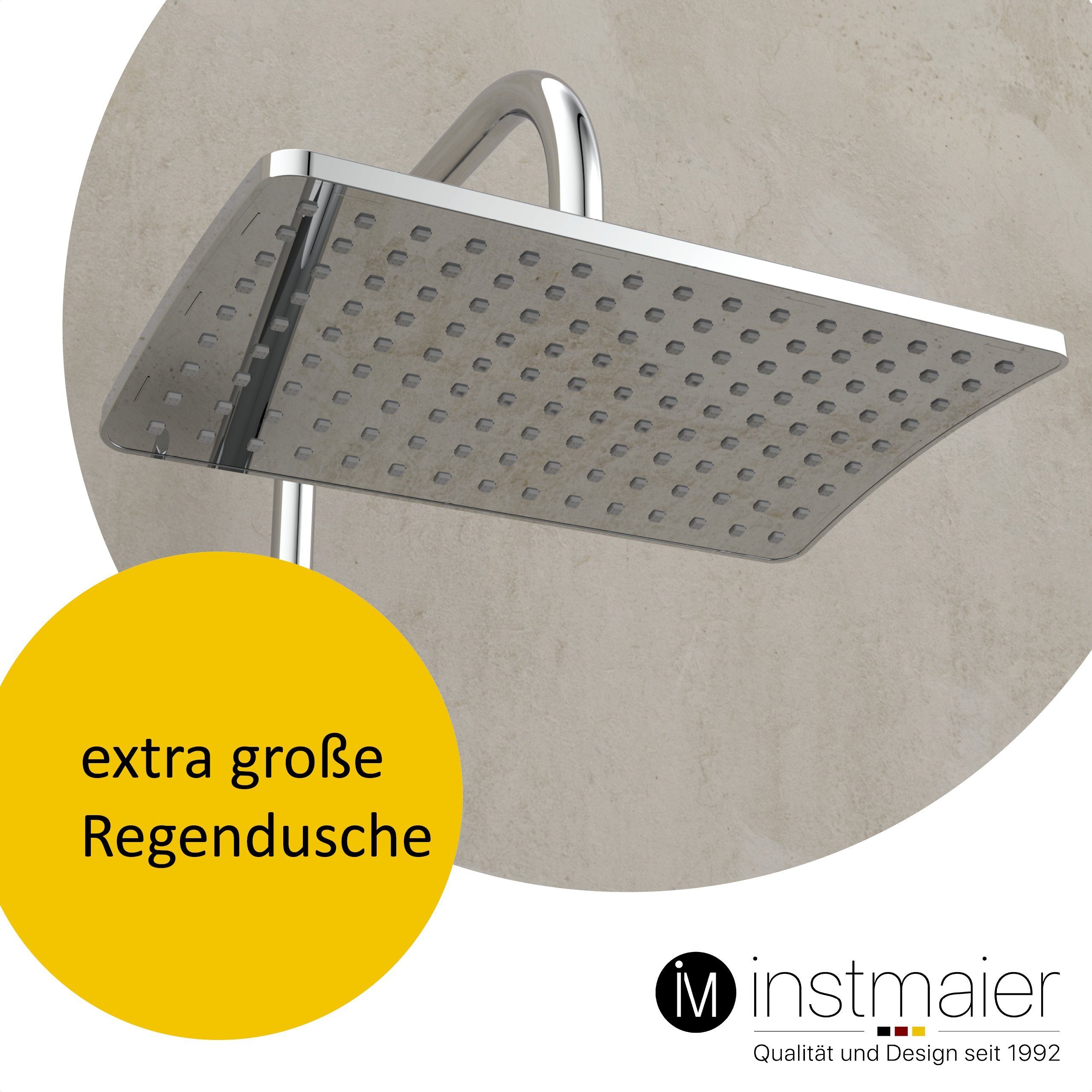 instmaier Brausegarnitur, 3 Strahlart(en), mit Duschablage, ohne Thermostat, modernes Design
