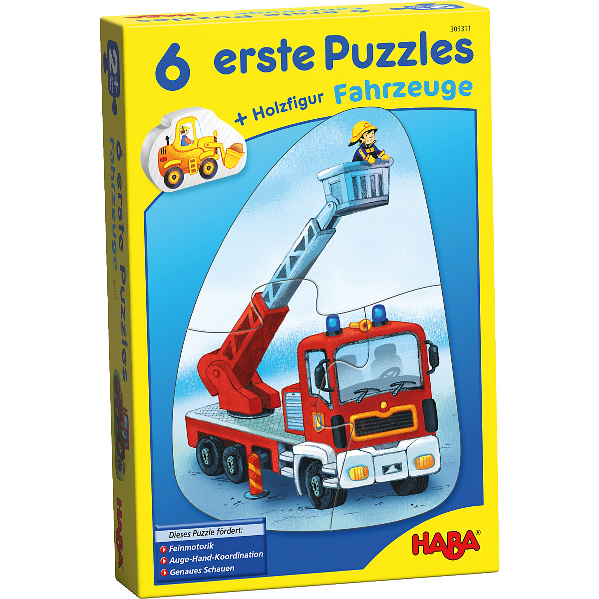 HABA 303311 6 erste Puzzles - Fahrzeuge (Kinderpuzzle)