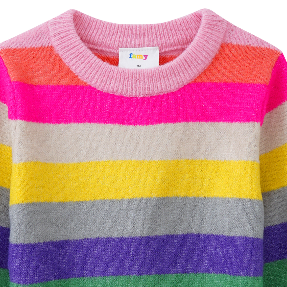 Mädchen Strickpullover im bunten Ringel-Look