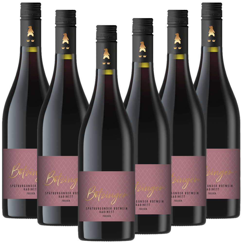 Winzergenossenschaft Bötzingen Der Bötzinger - Spätburgunder Rotwein Kabinett trocken - 6er Karton