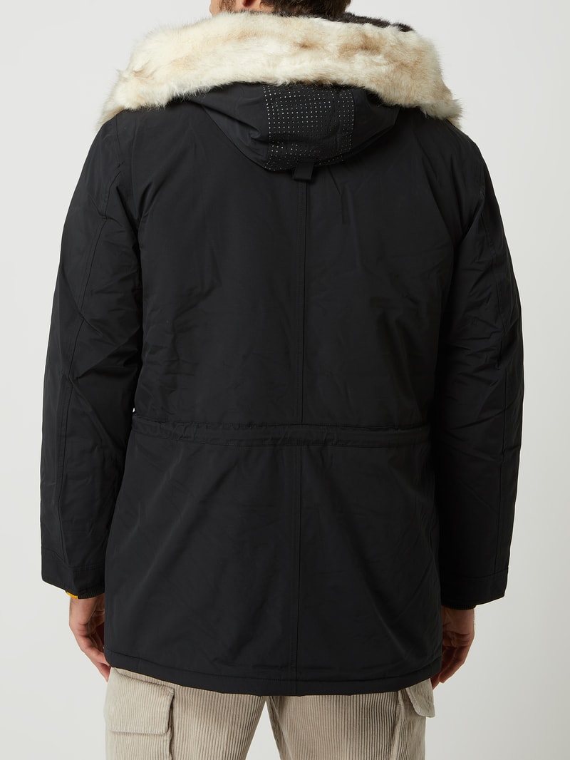 Funktionsjacke mit Kunstfellbesatz Modell 'BLACK X MEN' in schwarz