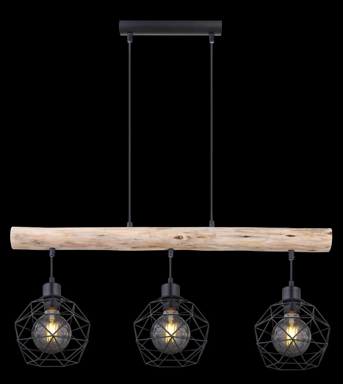 Globo Lighting - THEODOR - Hängeleuchte Metall schwarz matt, 3x E27