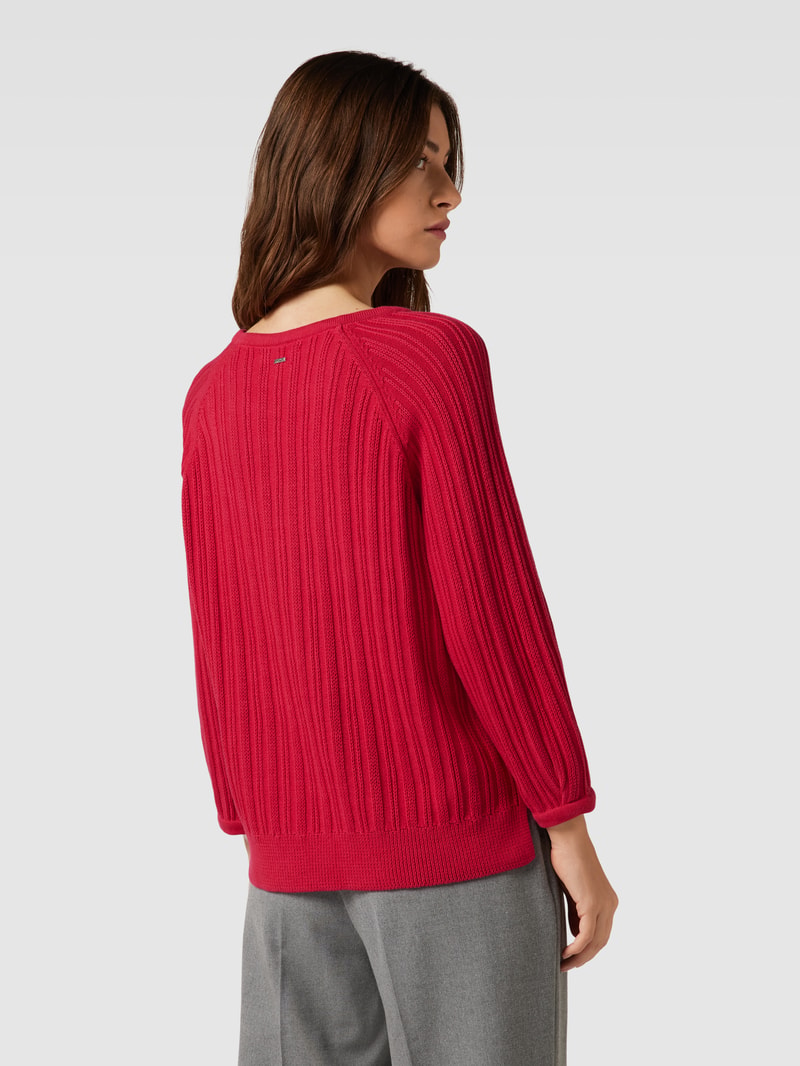 Strickpullover mit Rundhalsausschnitt Modell 'LESLEY' in pink