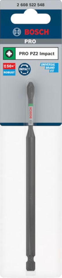 Bosch Blue Accessories 2608522548 PRO Pozidriv Schlagschrauberbit PZ2 150 mm