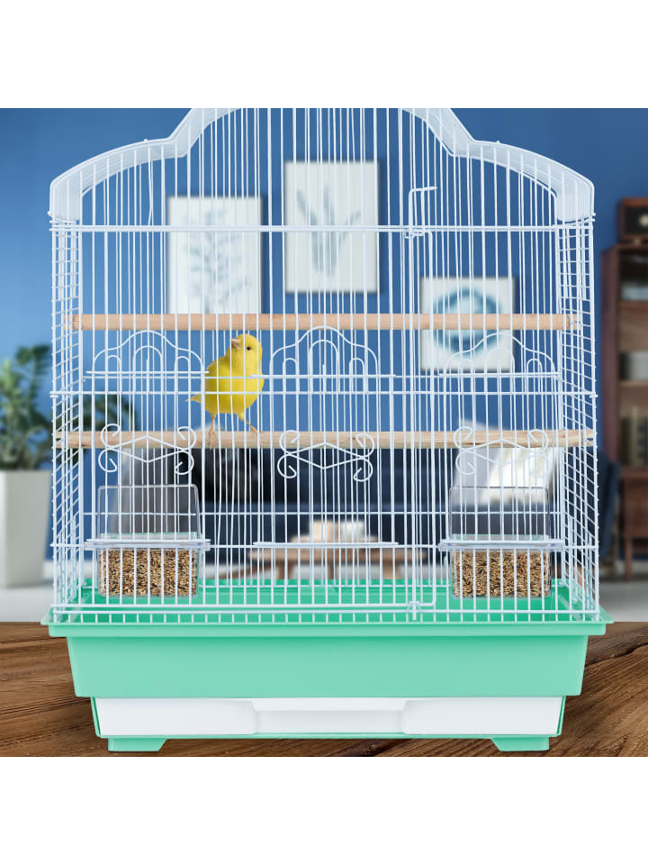 relaxdays Vogelkäfig in Grün - (B)46,5 x (H)56,5 x (T)35,5 cm günstig kaufen onesize