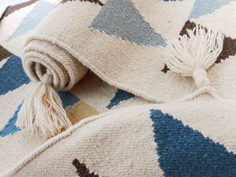 Tapis deco Kilim en laine TRIANGLES 110x160cm