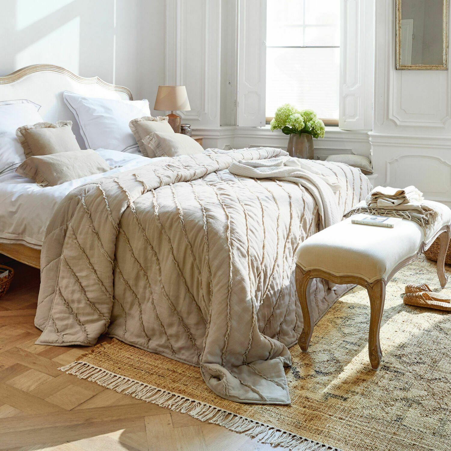 Baumwollbettdecke, Quilt Eynden beige, Mirabeau
