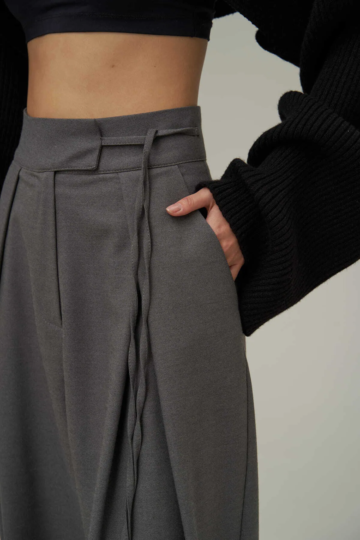 MAİ COLLECTİON  Carmen Palazzo Dunkelgeräucherte Hose