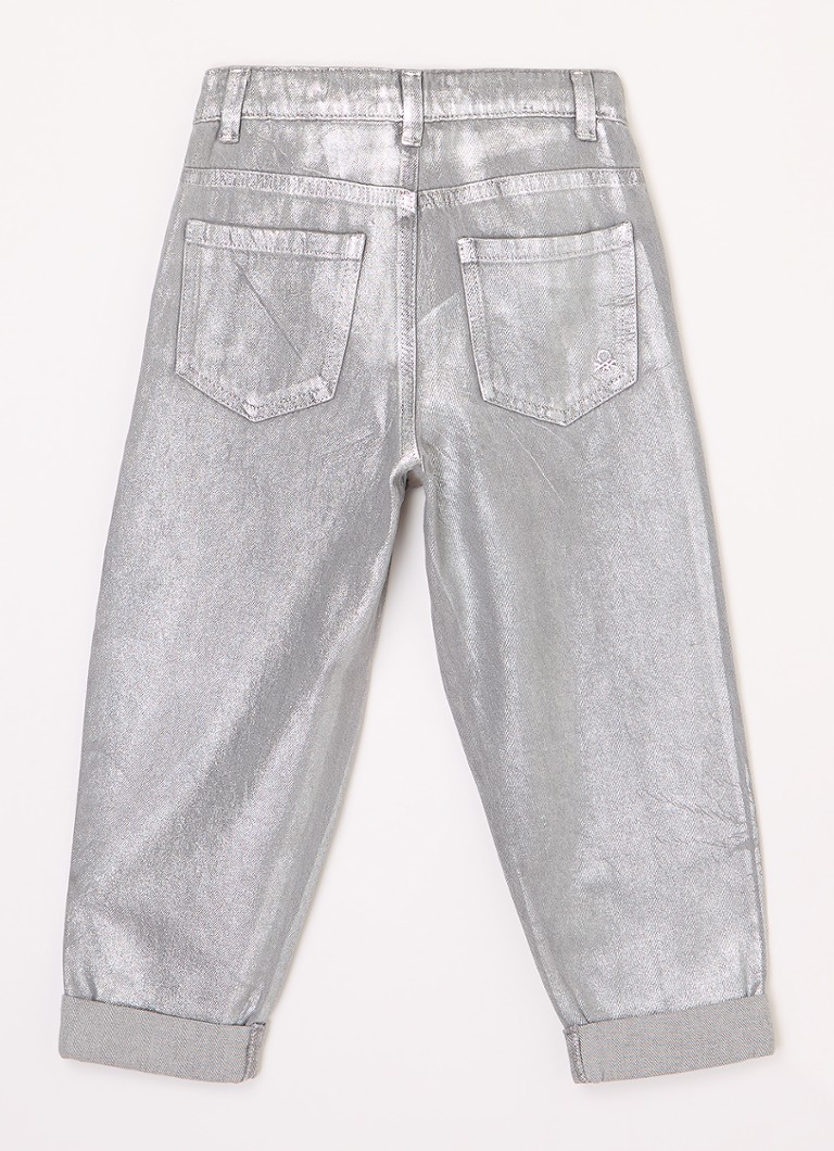 Calça jeans Benetton Tapered com acabamento metálico