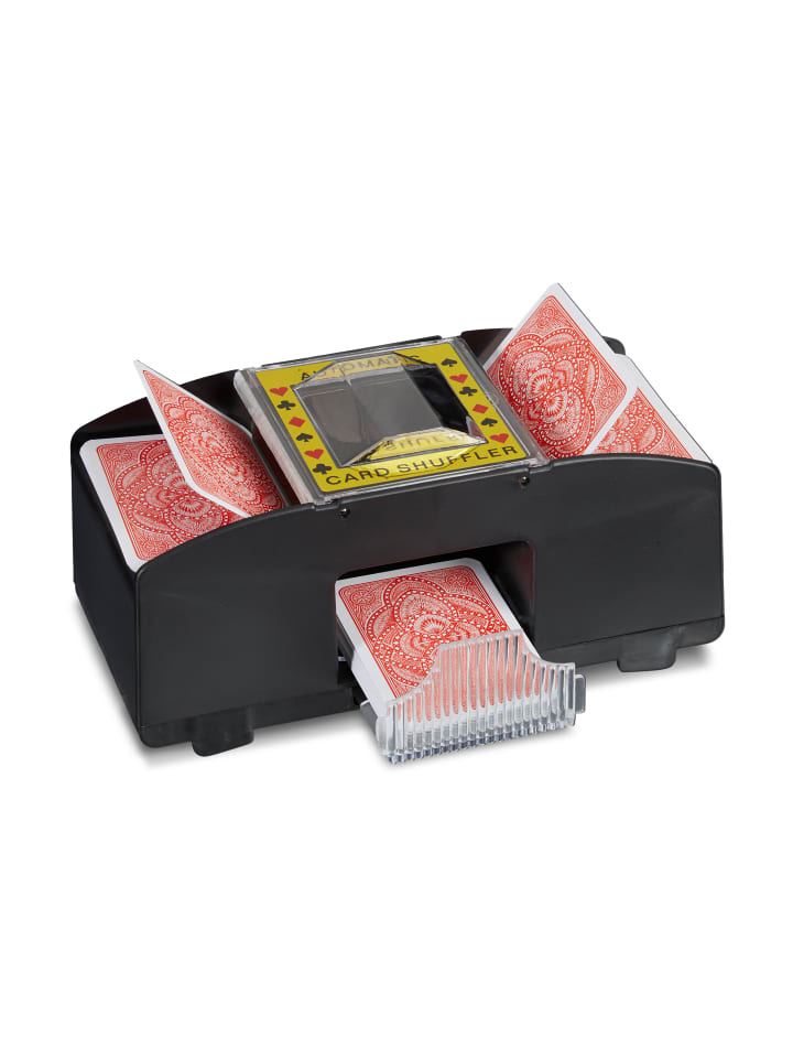 relaxdays Kartenmischmaschine 2 Decks in Schwarz günstig kaufen onesize