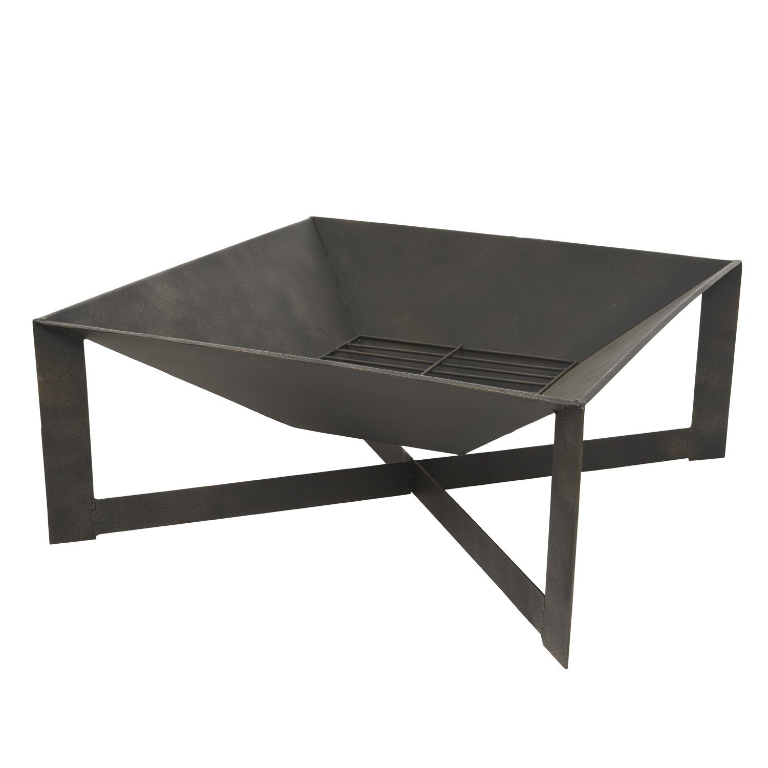 GORANDO Feuerschale Feuerschale Metall Feuerstelle Feuerkorb schwarz Garten H :31cm Außen