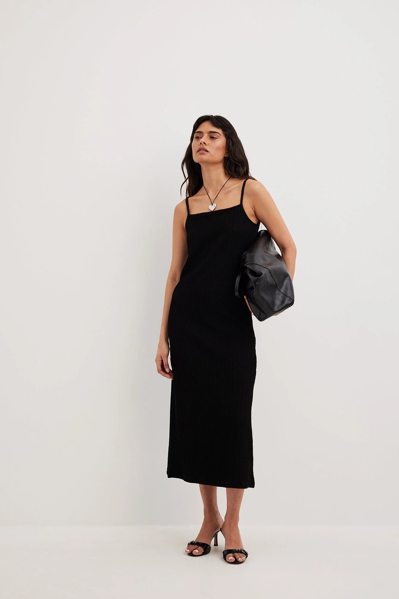 Strukturiertes Midikleid mit lockerer Passform