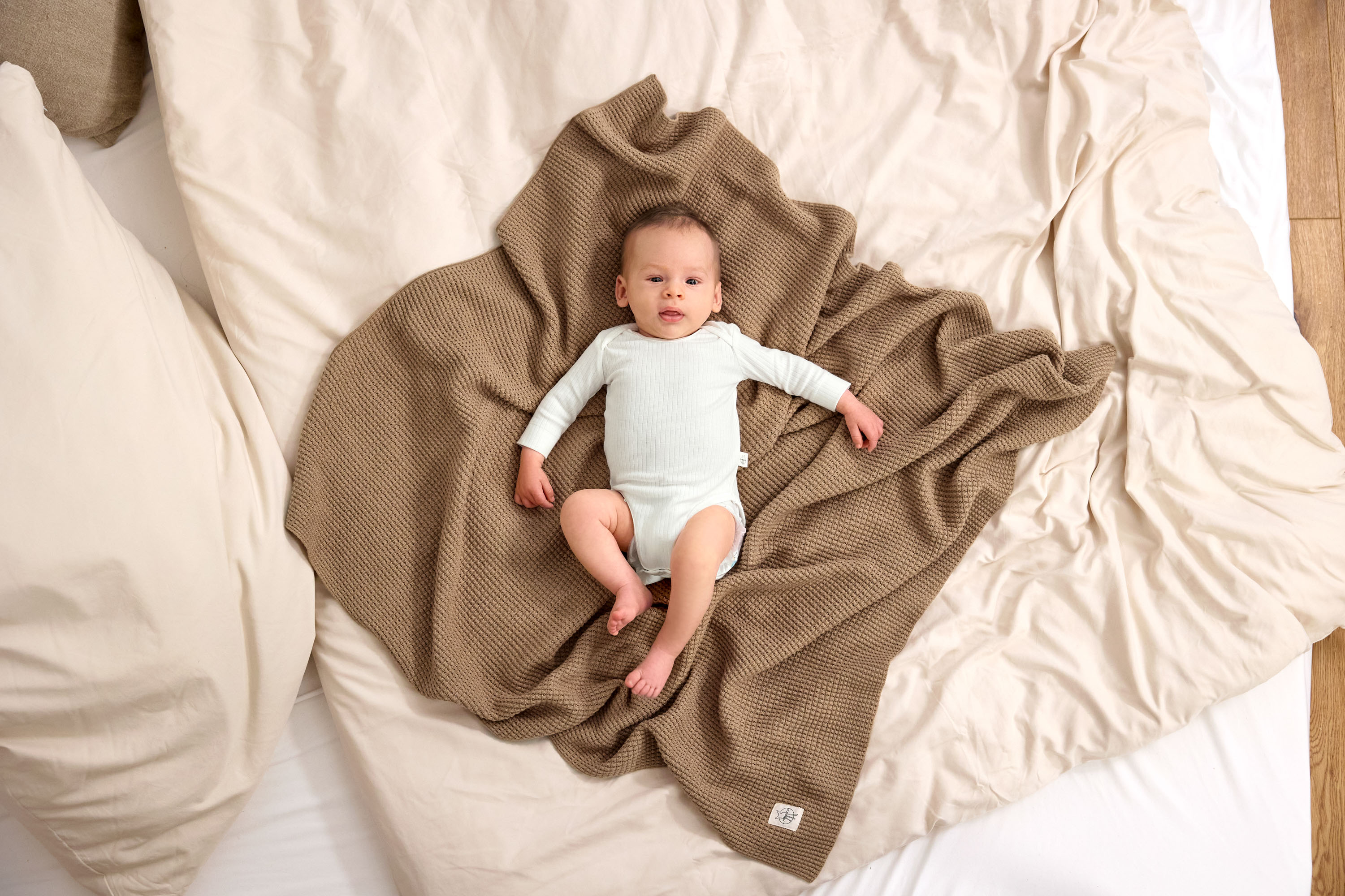 Baby Body Langarm - gerippt, Milky
