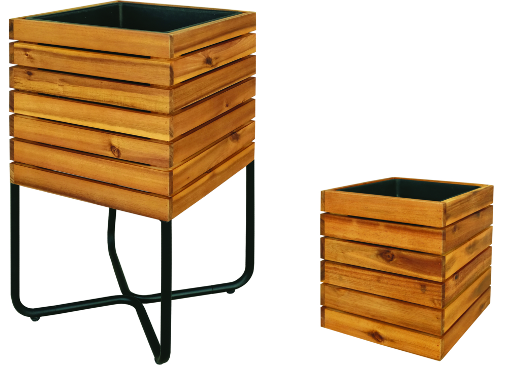 Hardin 1fachgut Pflanzkasten,Pflanztopf, Blumentopf,Blumenkasten, Blumenkübel FSC braun 2er