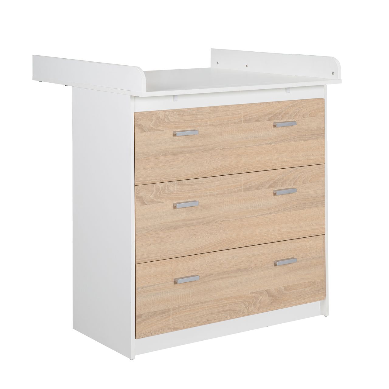 Roba Wickelkommode mit abnehmbarem Wickelansatz „Gabriella“, bicolor, 3 Schubladen, Wickelhöhe 90 cm