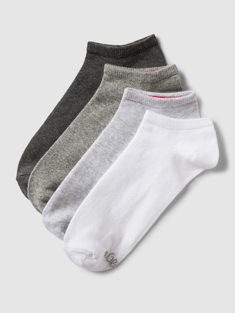 Sneakersocken mit Label-Print im 4er-Pack in hellgrau