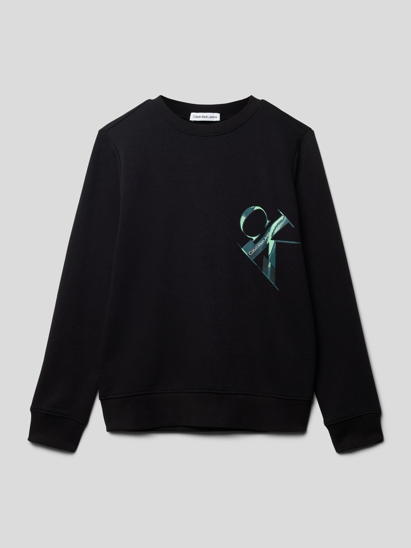 Sweatshirt mit Label-Print Modell 'HYPER REAL MONOGRAM' in schwarz