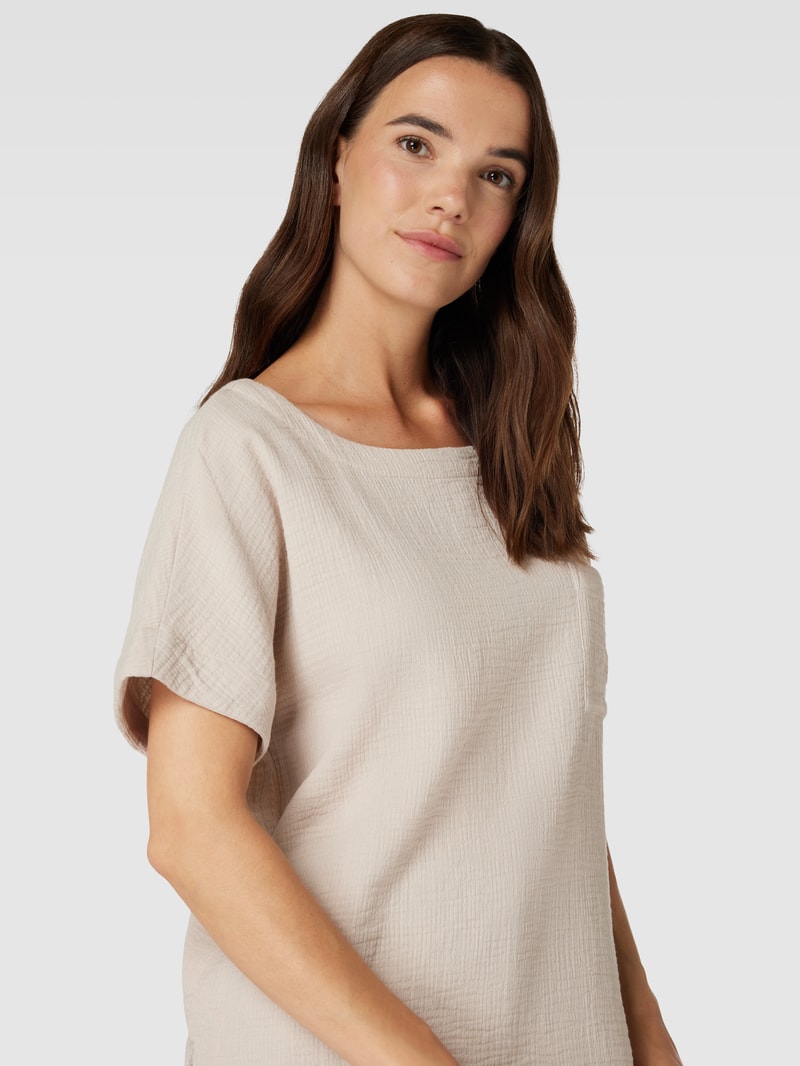 Bluse in Crinkle-Optik in ecru