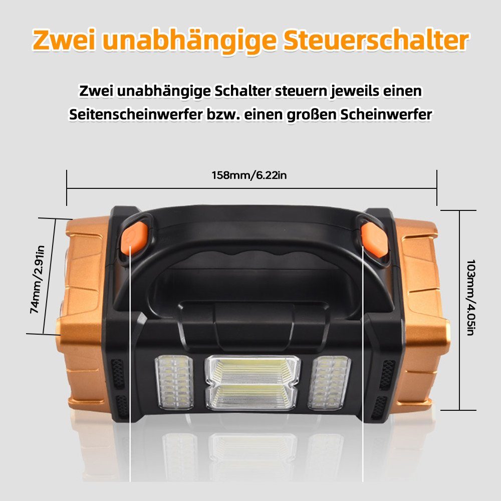 MDHAND Taschenlampe LED Solarleuchte Outdoor Camping Lampe (1-St), 40LED+COB