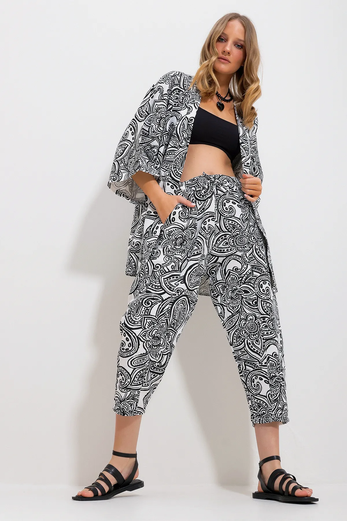 Trend Alaçatı Stili  Zweiteiler - Schwarz - Regular Fit