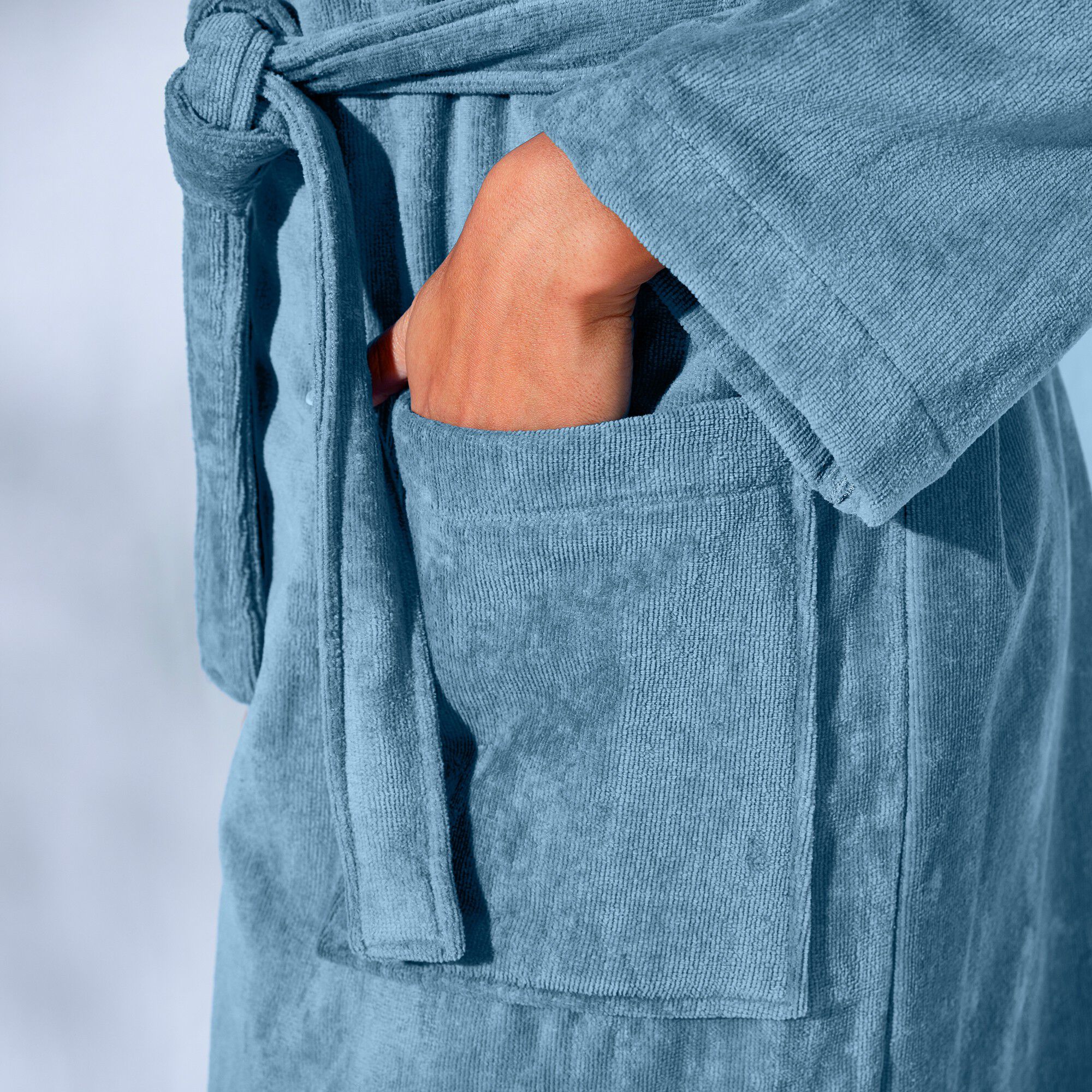 Peignoir mixte adulte éponge velours col châle