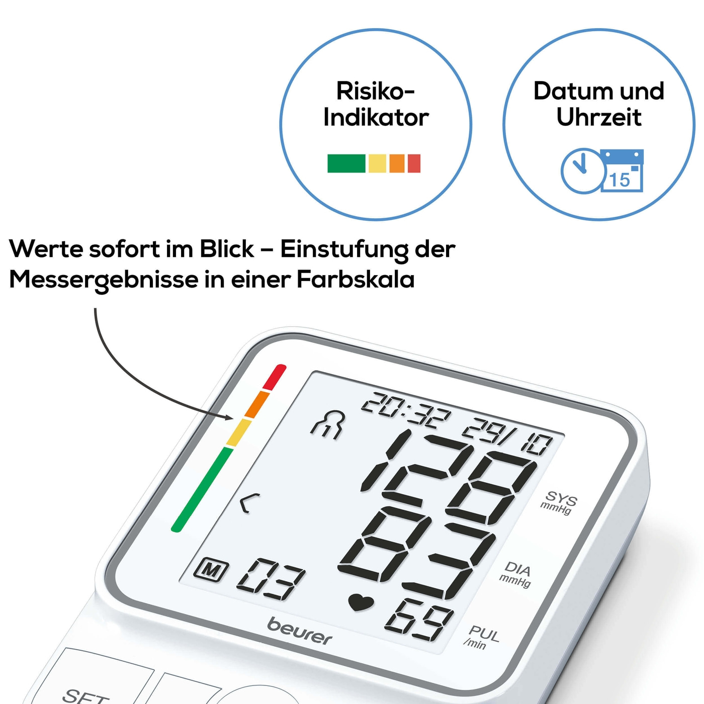 Beurer Oberarm-Blutdruckmessgerät BM 51 easyClip-Oberarm-Blutdruckmessgerät mit Inflation-Technology & easyClip-Manschette
