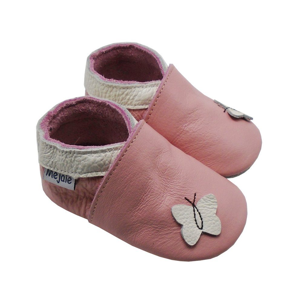 Yalion Weiche Leder Krabbelschuhe Lauflernschuhe Rosa 100% Leder Hausschuh