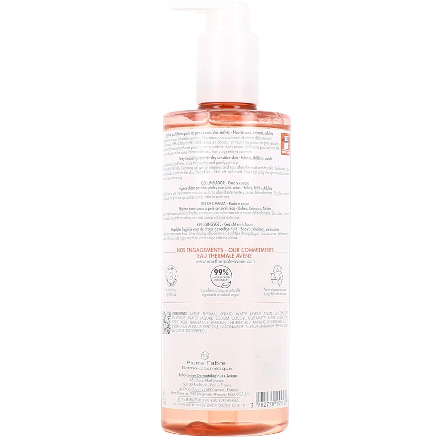 Eau Thermale Avène Xeracalm Nutrition Gel Nettoyant