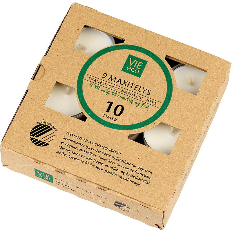 Vie Eco Maxitelys 9-pk 10 timer svanemerket Vie Eco