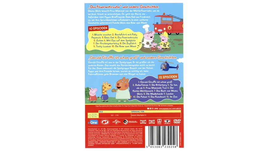 Peppa Pig - Das Feuerwehrauto & Peppa Pig - Gerald Giraffe ist schon groß und andere Geschichten [2 DVDs]