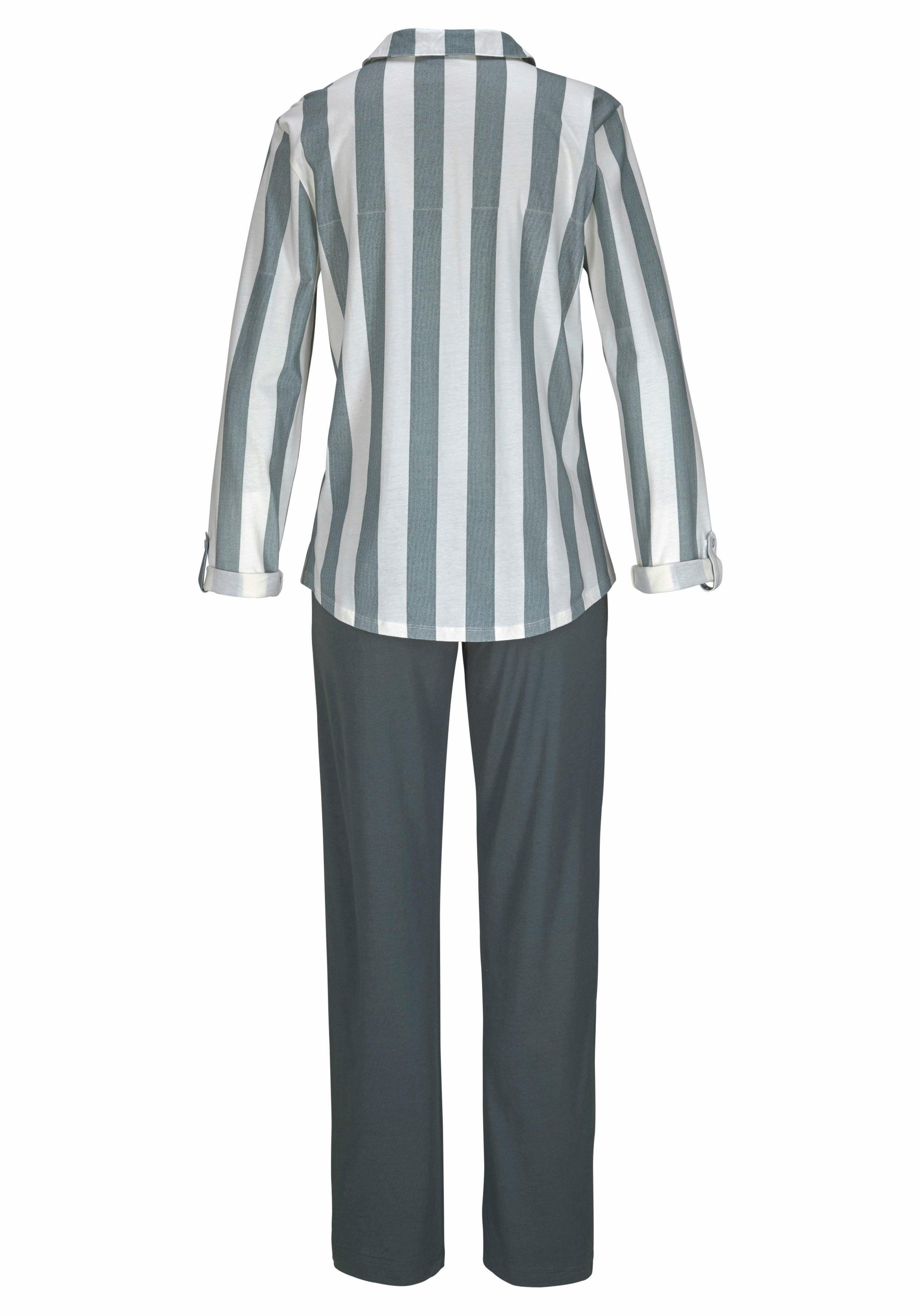 Vivance Dreams Pyjama (2 tlg., 1 Stück) im Hemdblusenlook