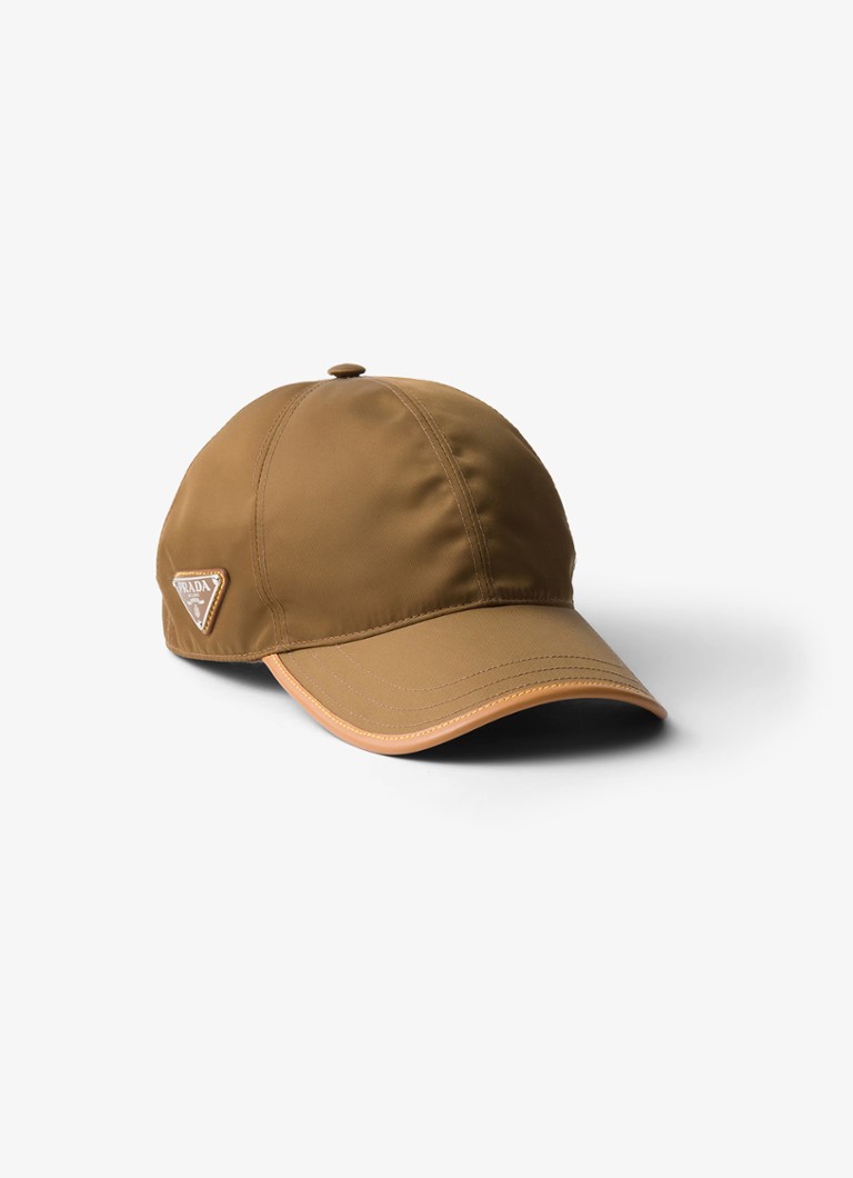 Prada Re-Nylon baseball cap with logo and leather details