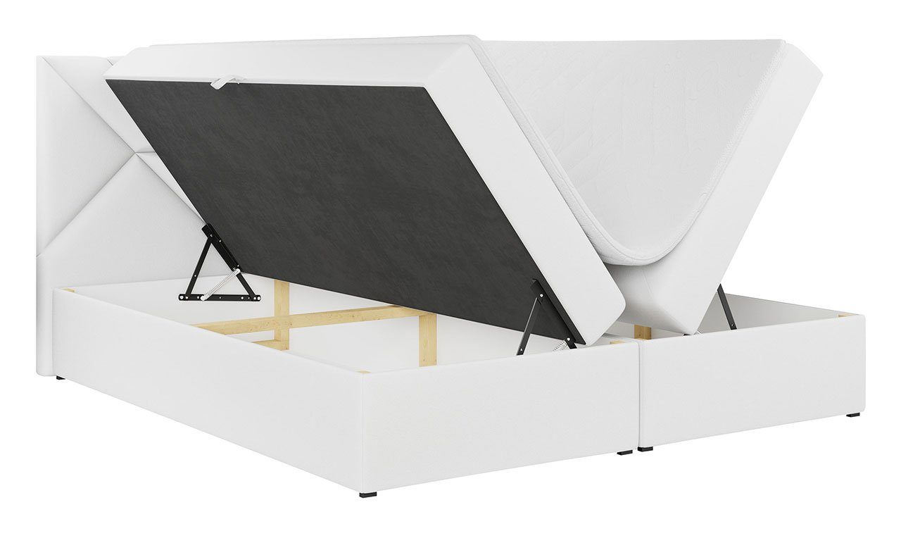 MKS MÖBEL Boxspringbett STELLE 6, Doppelbett, Multipocket-Matratze