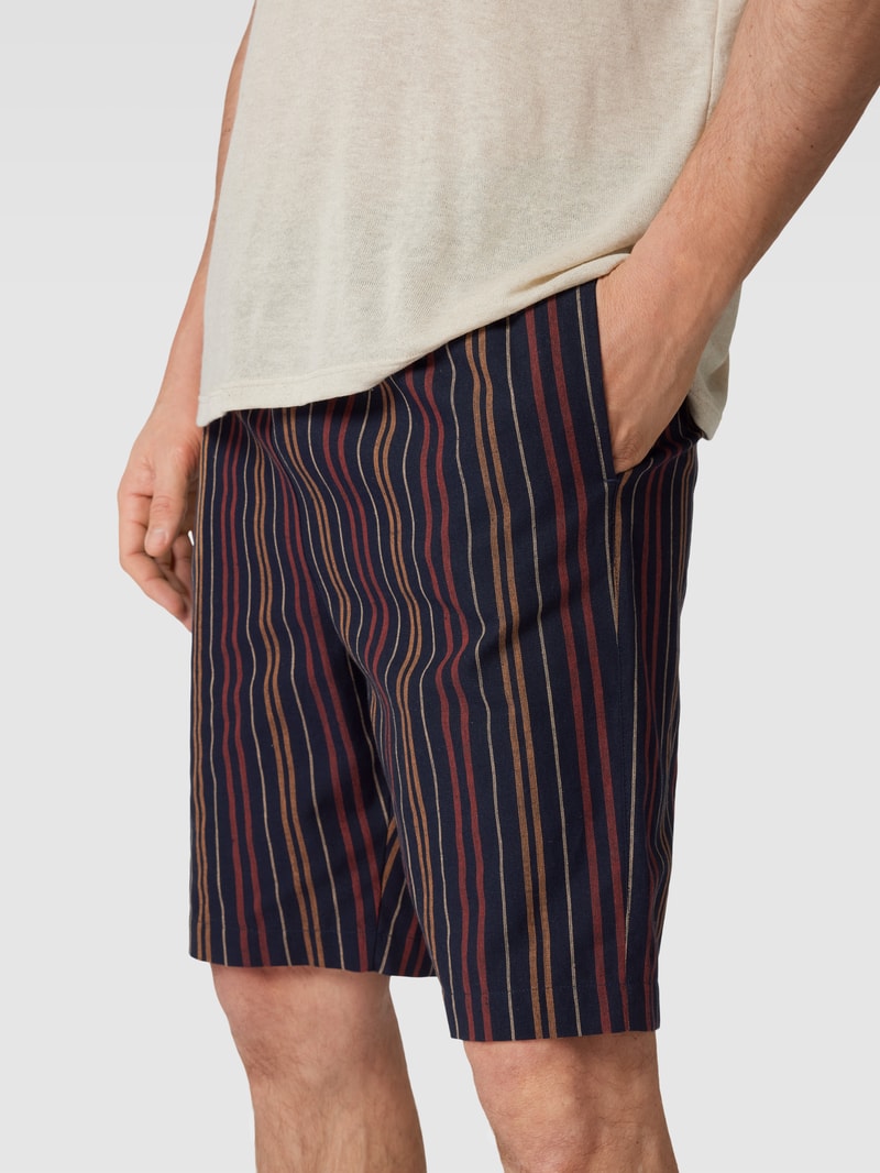 Pyjama-Shorts mit Streifenmuster in camel