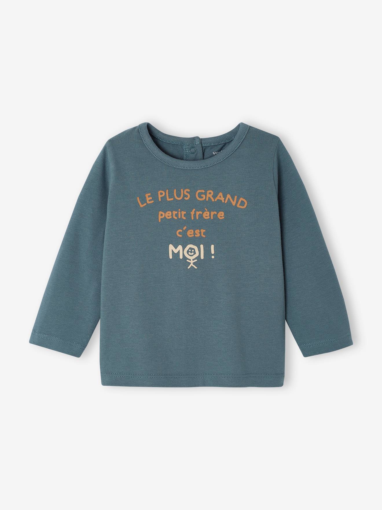 Vertbaudet Baby Shirt mit Aufschrift Oeko-Tex - pfauenblau
