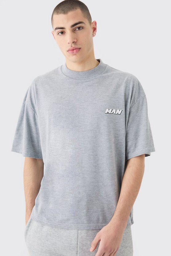 Kastiges Man Oversize T-Shirt mit Kontrast-Naht