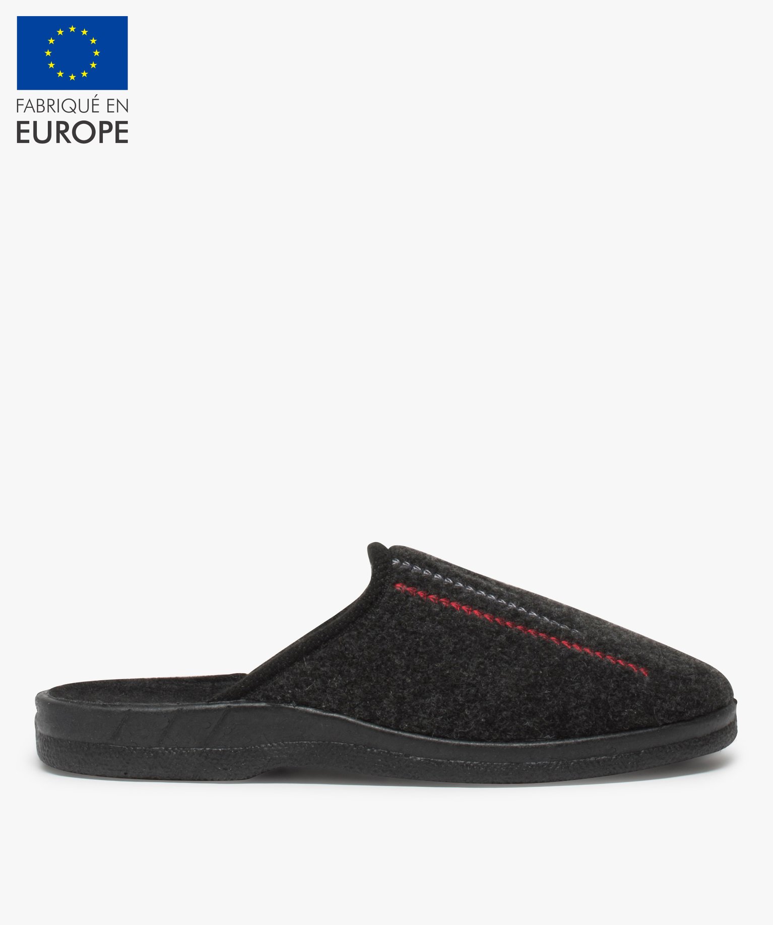 Chaussons homme forme mules avec broderie | GEMO