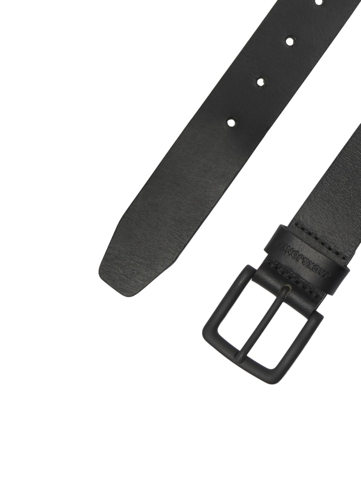 Jack & Jones Legerer Echtleder Gürtel Klassischer Leather Belt JACROMA in Schwarz günstig kaufen 105 cm