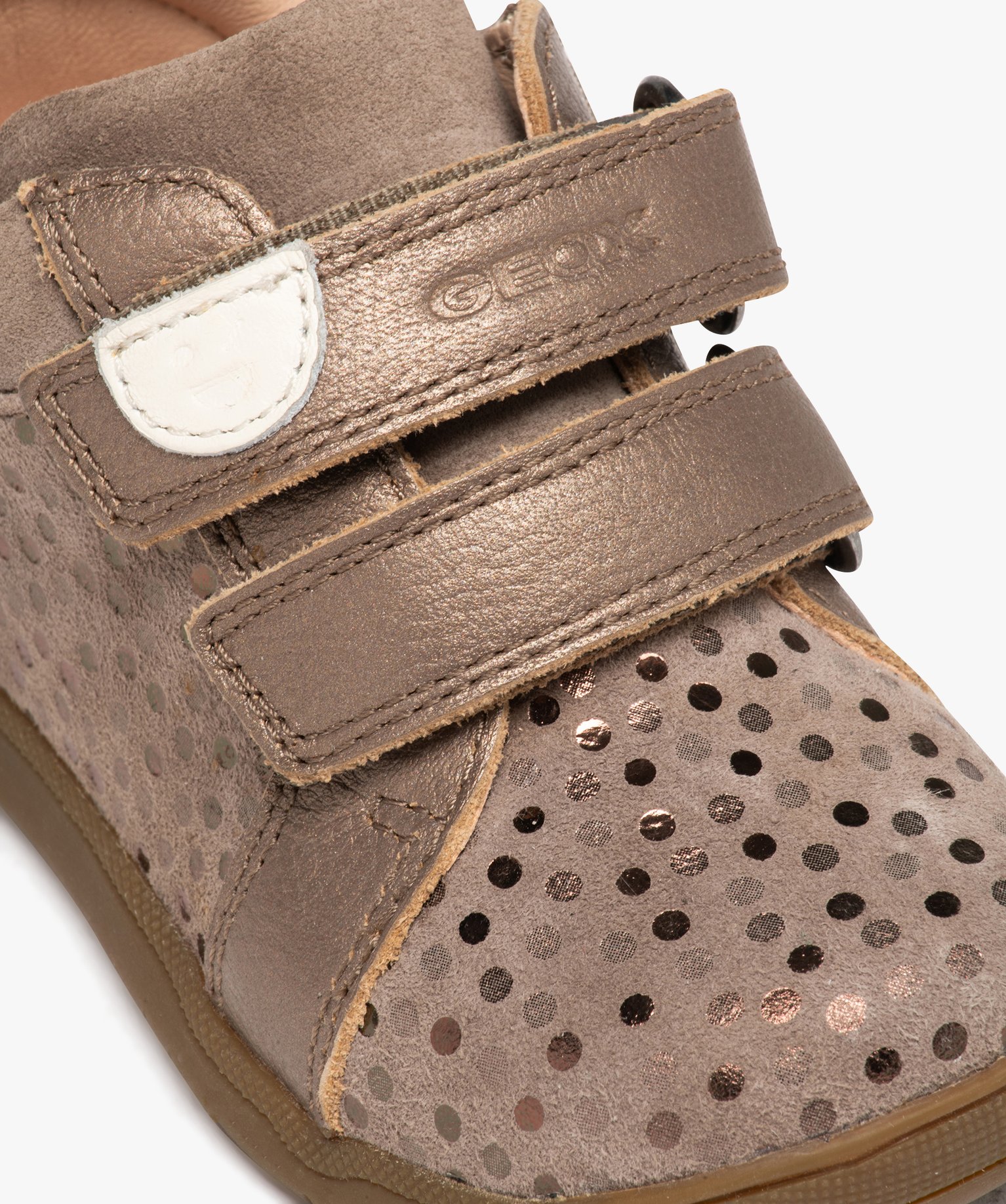 Chaussures premiers pas bébé fille à motif brillant - Geox beige | GEMO