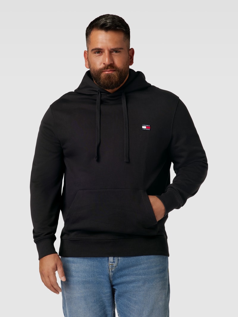 PLUS SIZE Hoodie mit Logo-Stitching in schwarz