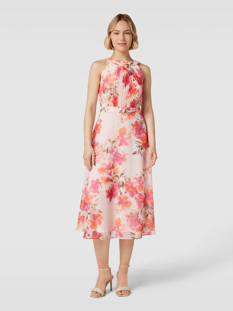 Cocktailkleid mit Neckholder in apricot