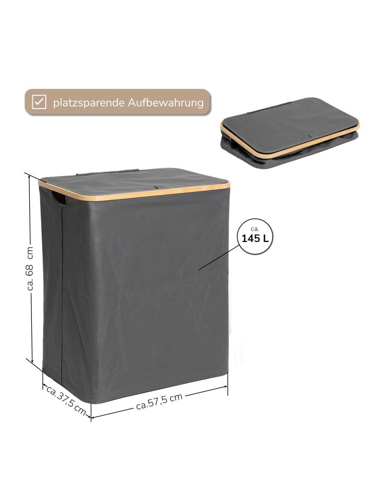 bremermann Wäschesammler 145 Liter grau günstig kaufen onesize