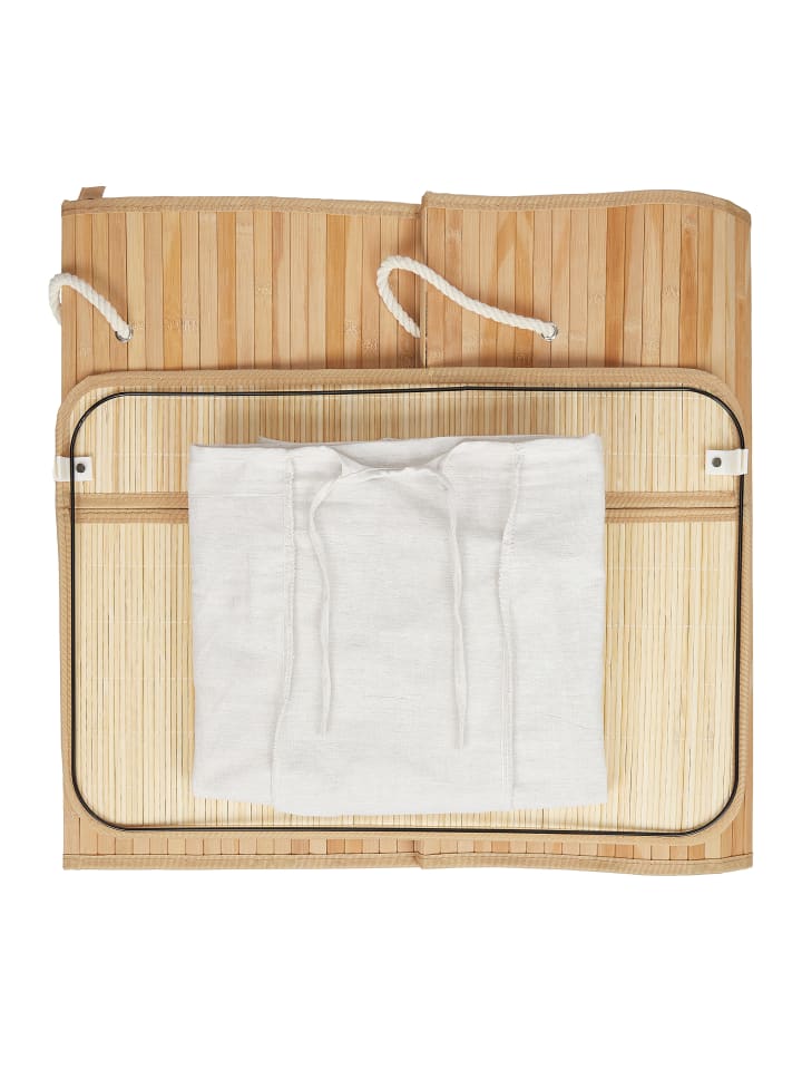 relaxdays Wäschekorb in Natur - (B)62,5 x (H)62 x (T)42,5 cm günstig kaufen onesize